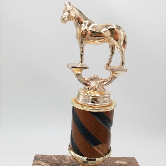 1973 Horse Show Trophy Rose Hill Kansas Vintage Collectible Statue Horseshoe - Picture 4 of 16
